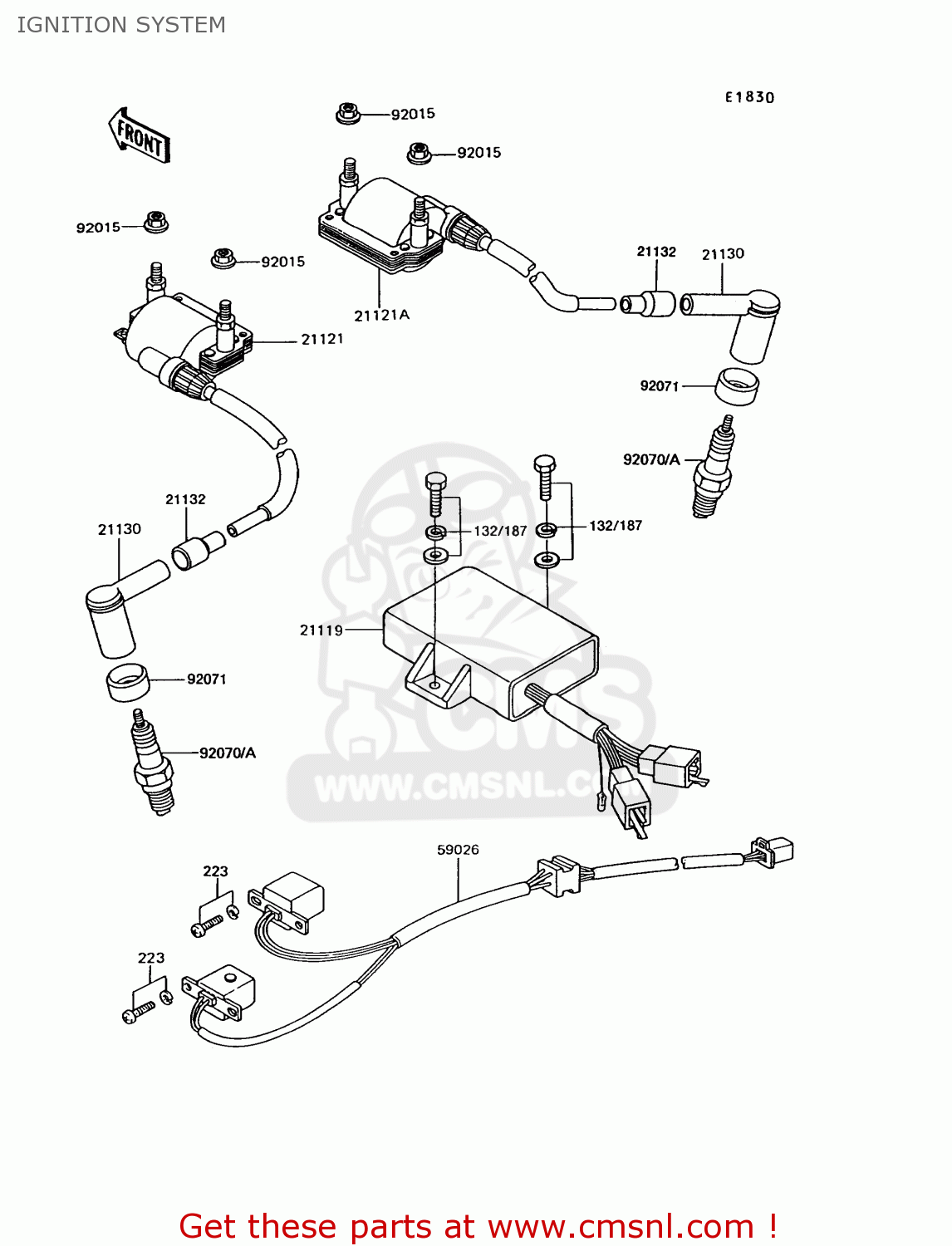 IGNITION SYSTEM EX305B10 GPZ305 1994 EUROPE UK