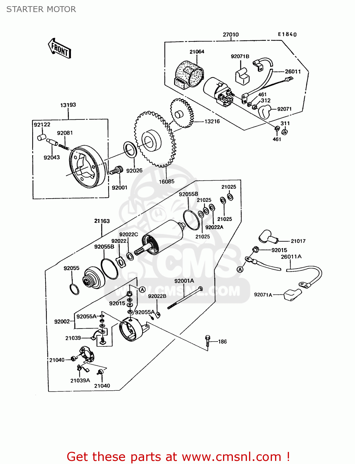 STARTER MOTOR EX305B10 GPZ305 1994 EUROPE UK