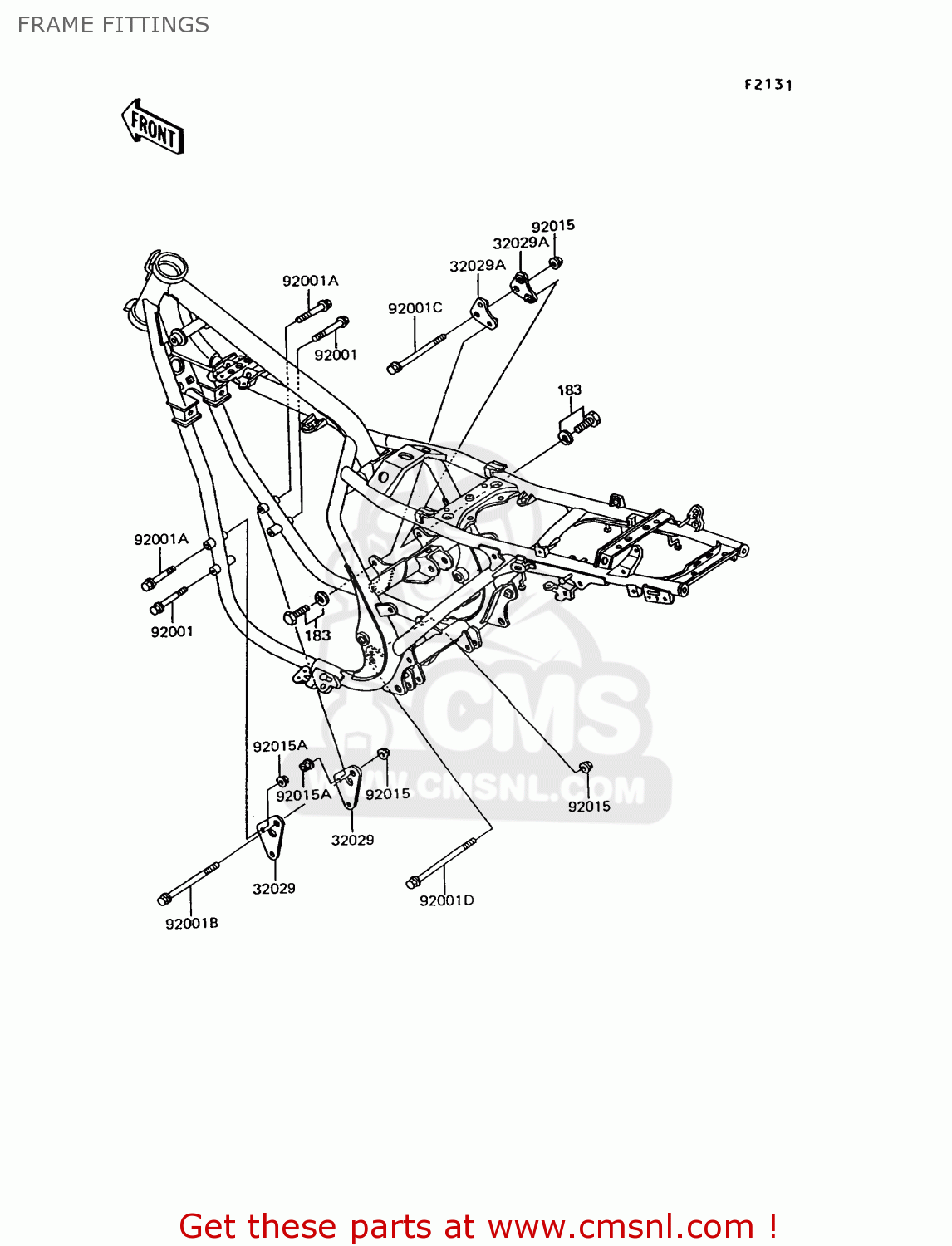 FRAME FITTINGS EX305B10 GPZ305 1994 EUROPE UK
