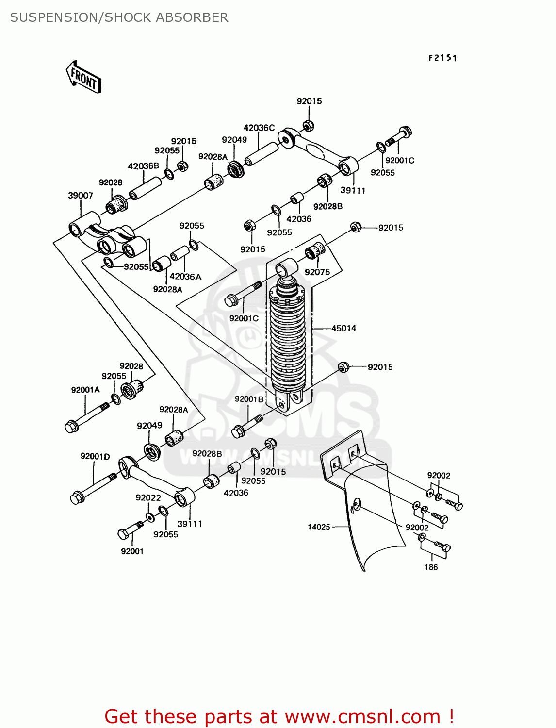 SUSPENSION/SHOCK ABSORBER EX305B10 GPZ305 1994 EUROPE UK