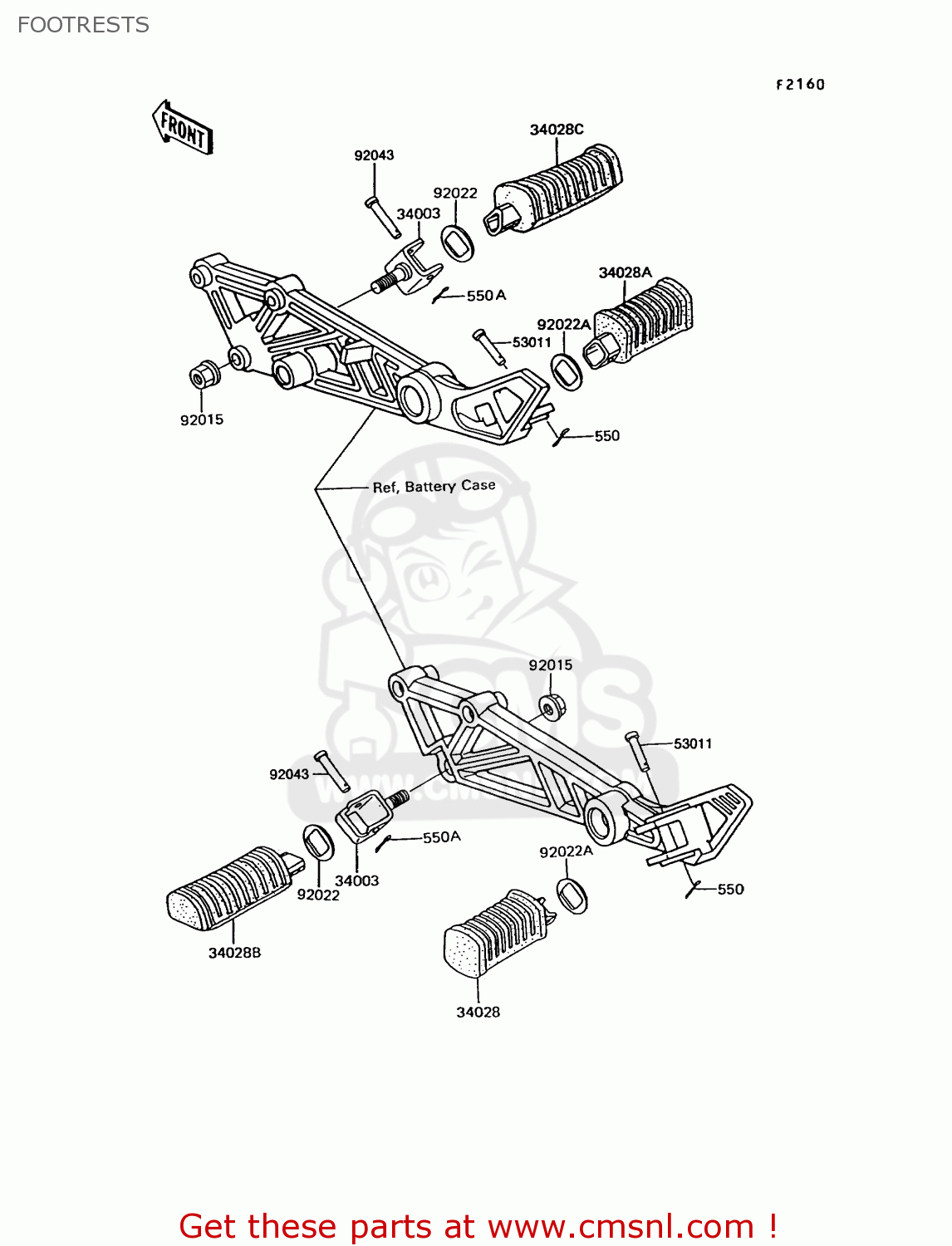FOOTRESTS EX305B10 GPZ305 1994 EUROPE UK