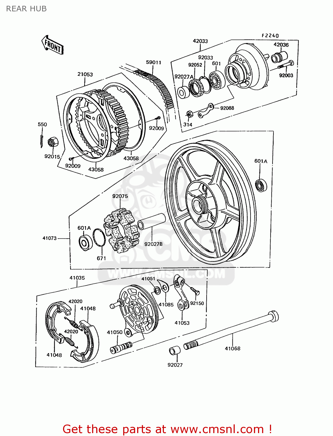 REAR HUB EX305B10 GPZ305 1994 EUROPE UK