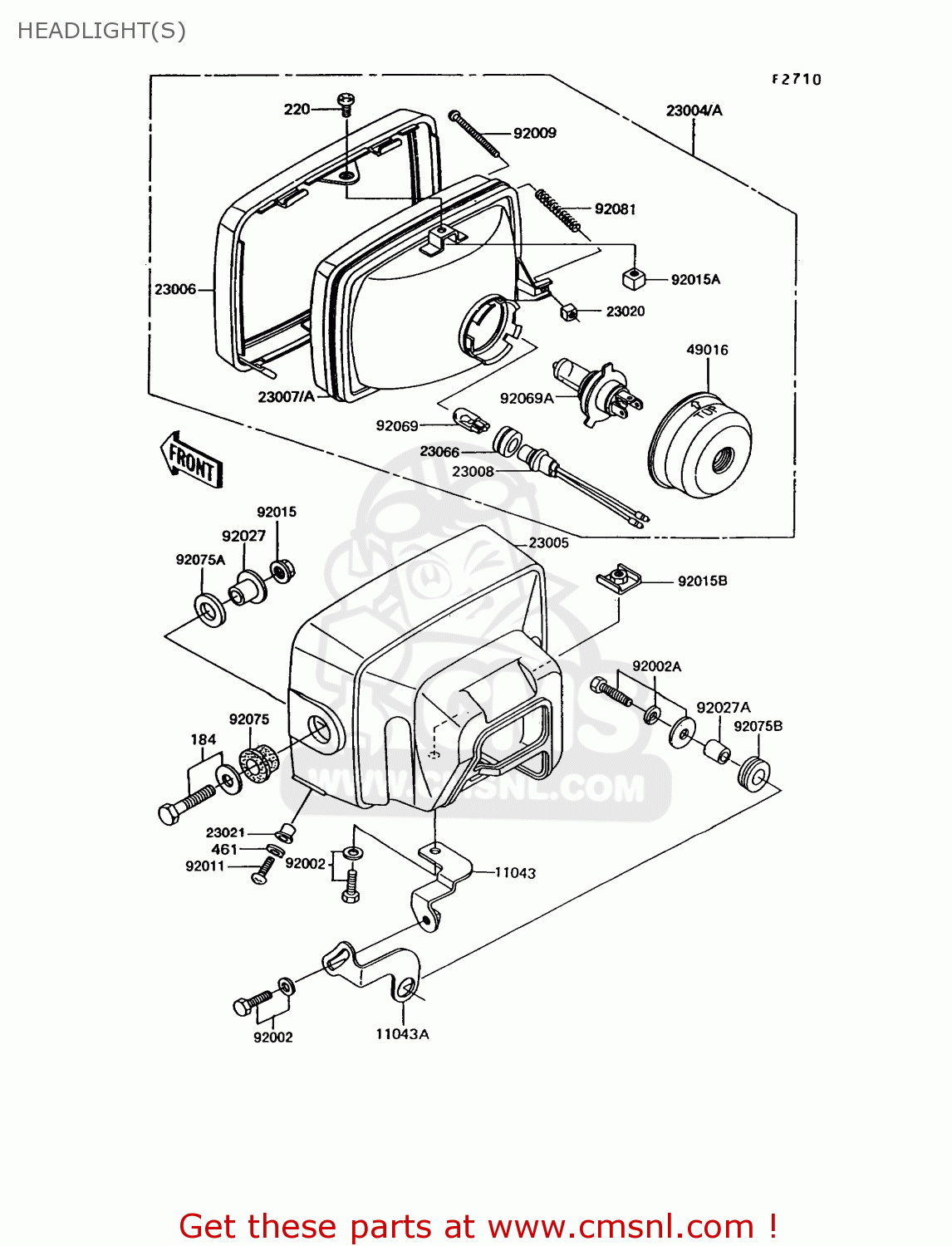 HEADLIGHT(S) EX305B10 GPZ305 1994 EUROPE UK