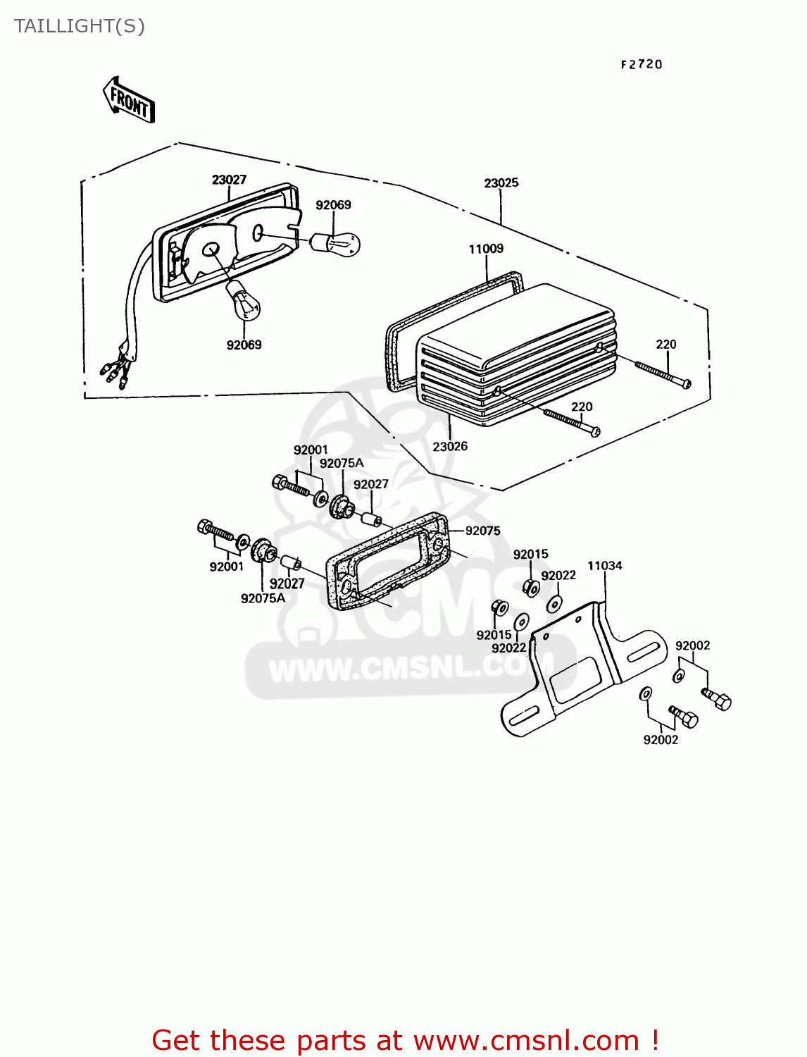 TAILLIGHT(S) EX305B10 GPZ305 1994 EUROPE UK