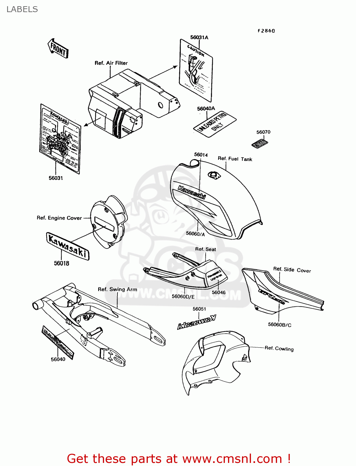LABELS EX305B10 GPZ305 1994 EUROPE UK