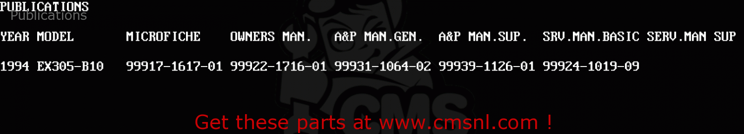 Publications EX305B10 GPZ305 1994 EUROPE UK