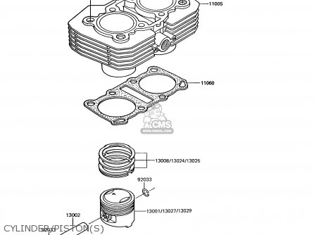 CYLINDER/PISTON(S) - EX305B10 GPZ305 1994 EUROPE UK