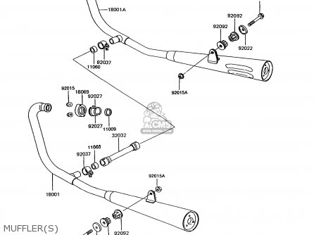 MUFFLER(S) - EX305B10 GPZ305 1994 EUROPE UK