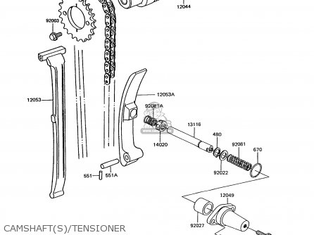CAMSHAFT(S)/TENSIONER - EX305B10 GPZ305 1994 EUROPE UK