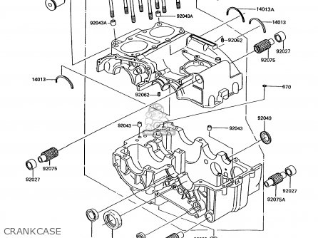 CRANKCASE - EX305B10 GPZ305 1994 EUROPE UK