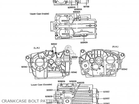CRANKCASE BOLT PATTERN - EX305B10 GPZ305 1994 EUROPE UK