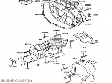 ENGINE COVER(S) - EX305B10 GPZ305 1994 EUROPE UK