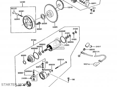 STARTER MOTOR - EX305B10 GPZ305 1994 EUROPE UK