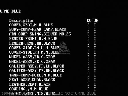 1994 EX305-B10    C6 METALLIC NOCTURNE BLUE - EX305B10 GPZ305 1994 EUROPE UK