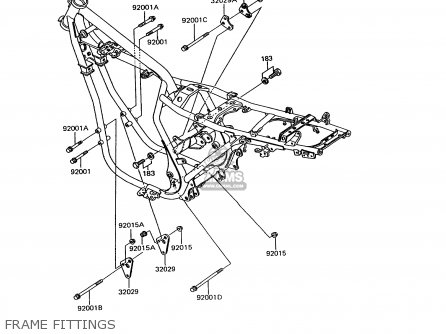 FRAME FITTINGS - EX305B10 GPZ305 1994 EUROPE UK