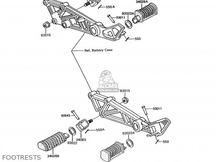 FOOTRESTS - EX305B10 GPZ305 1994 EUROPE UK