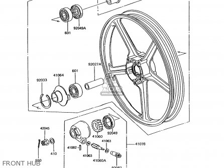 FRONT HUB - EX305B10 GPZ305 1994 EUROPE UK
