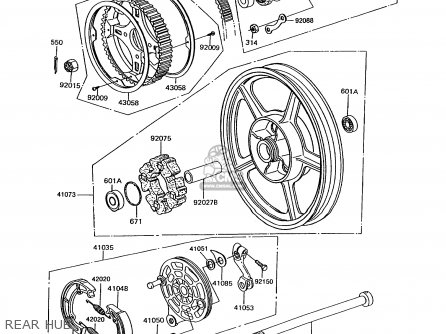 REAR HUB - EX305B10 GPZ305 1994 EUROPE UK