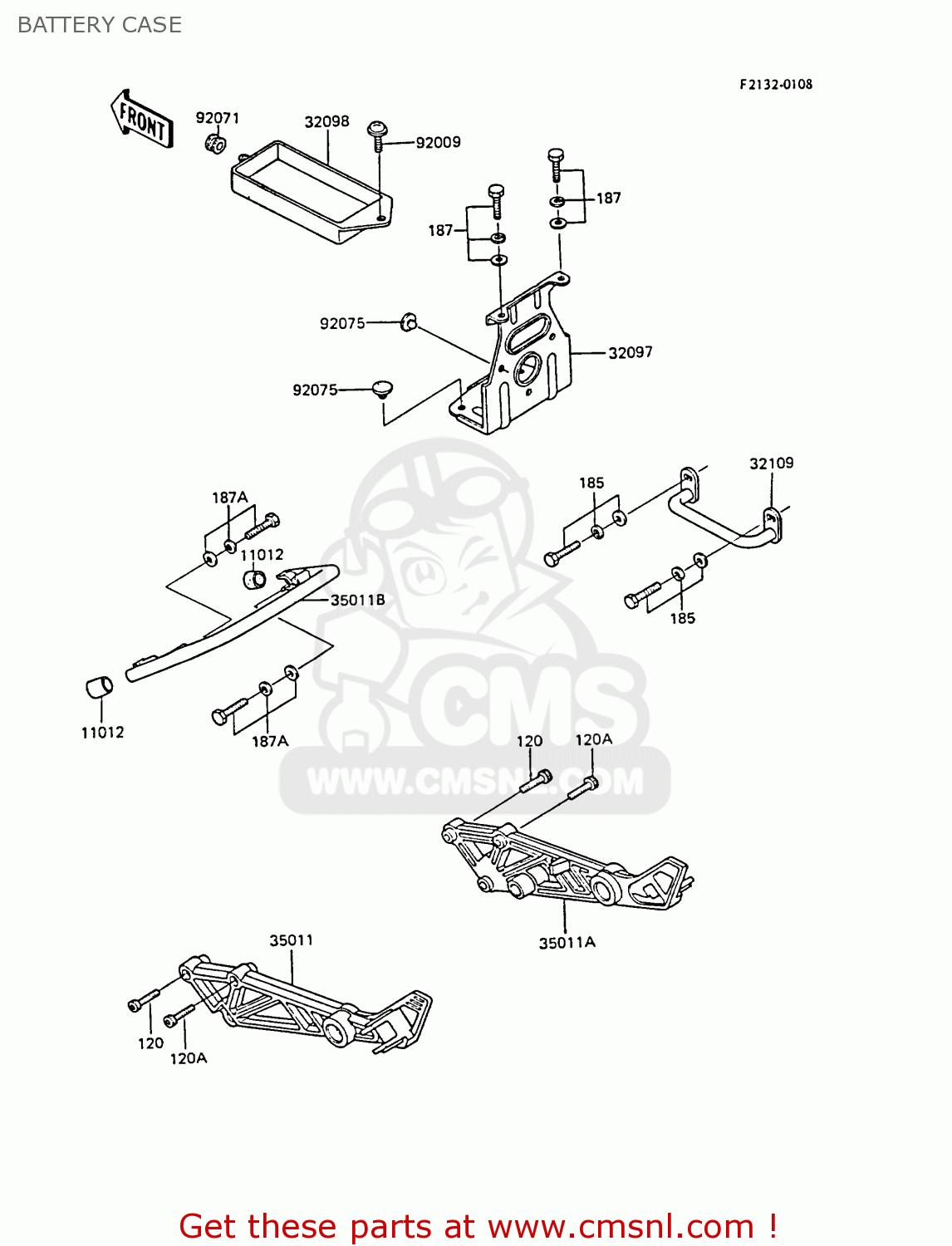 BATTERY CASE EX305B2 GPZ305 1984 EUROPE UK GR IT FG / BELT DRIVE