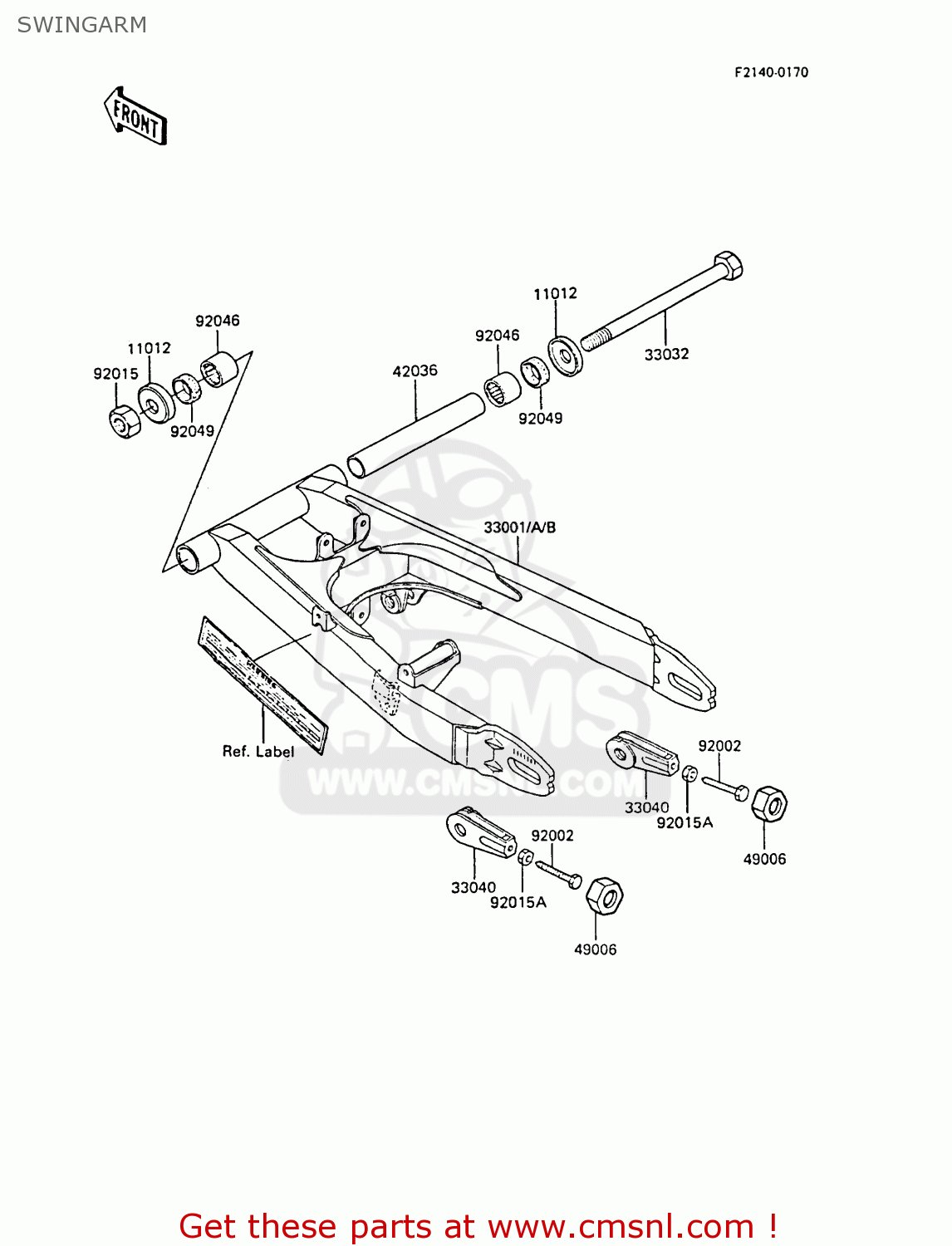 SWINGARM EX305B2 GPZ305 1984 EUROPE UK GR IT FG / BELT DRIVE