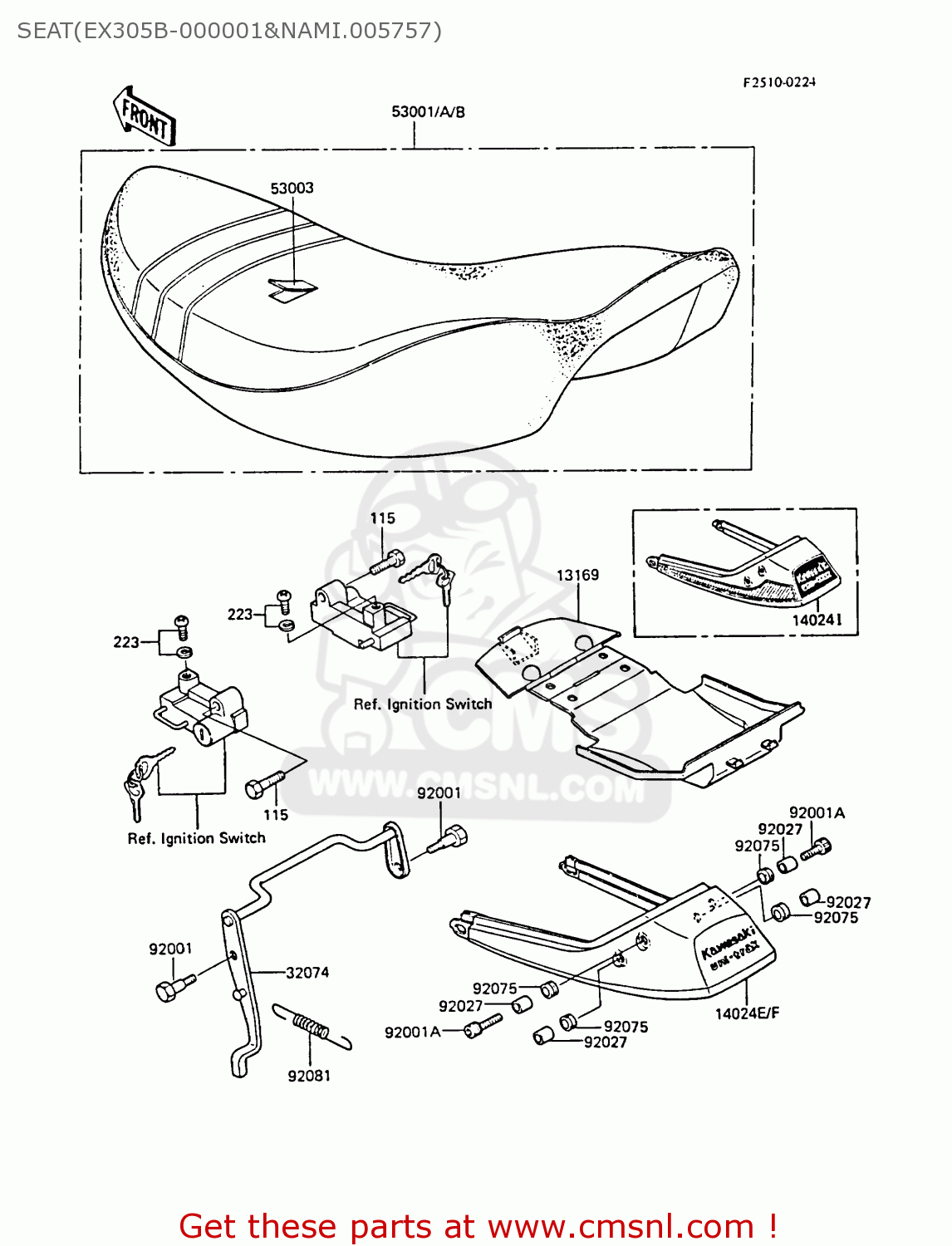SEAT(EX305B-000001&NAMI.005757) EX305B2 GPZ305 1984 EUROPE UK GR IT FG / BELT DRIVE