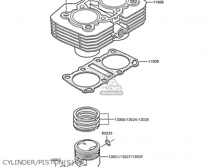 CYLINDER/PISTON(S) - EX305B2 GPZ305 1984 EUROPE UK GR IT FG / BELT DRIVE