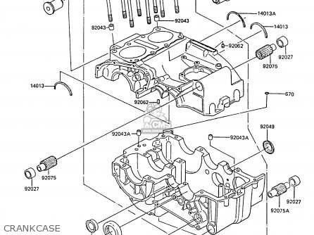 CRANKCASE - EX305B2 GPZ305 1984 EUROPE UK GR IT FG / BELT DRIVE