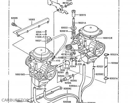 CARBURETOR - EX305B2 GPZ305 1984 EUROPE UK GR IT FG / BELT DRIVE