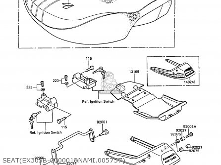 SEAT(EX305B-000001&NAMI.005757) - EX305B2 GPZ305 1984 EUROPE UK GR IT FG / BELT DRIVE
