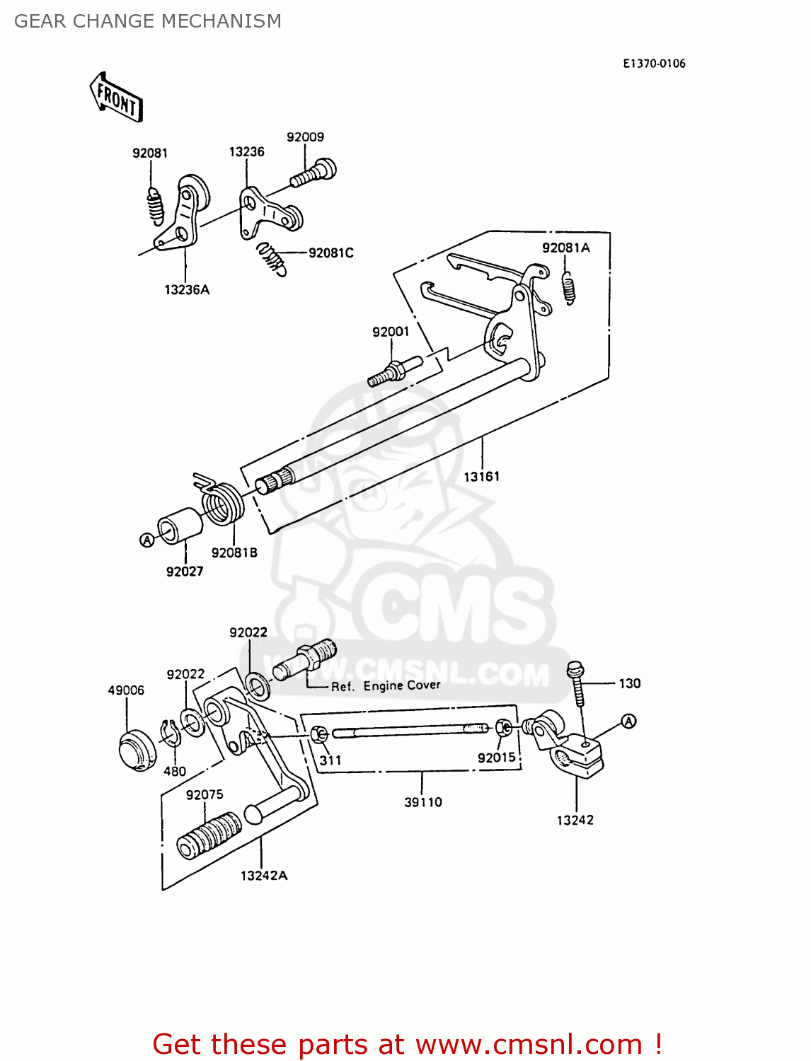 GEAR CHANGE MECHANISM EX305B3 GPZ305 1985 UNITED KINGDOM FG / BELT DRIVE