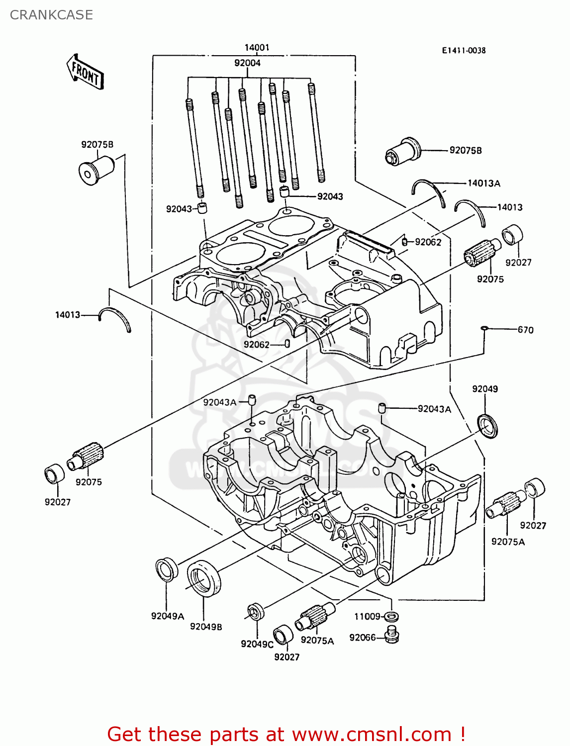 CRANKCASE EX305B3 GPZ305 1985 UNITED KINGDOM FG / BELT DRIVE