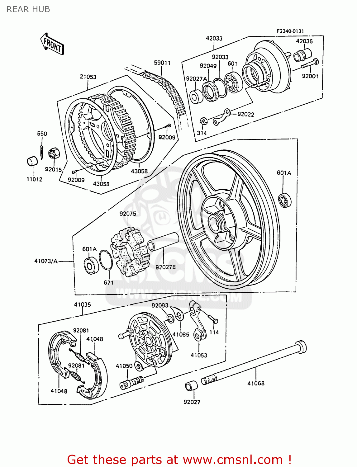 REAR HUB EX305B3 GPZ305 1985 UNITED KINGDOM FG / BELT DRIVE