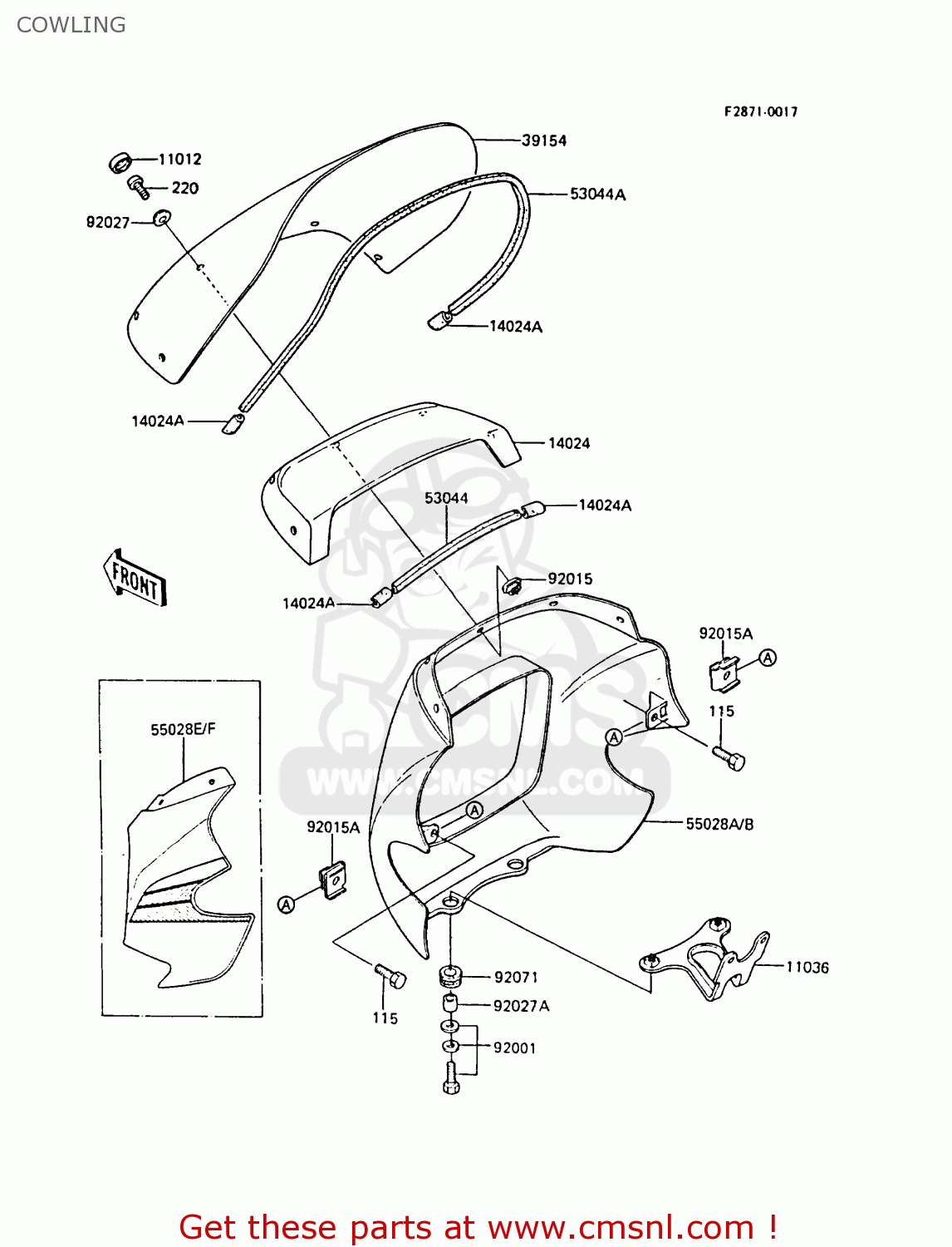 COWLING EX305B3 GPZ305 1985 UNITED KINGDOM FG / BELT DRIVE