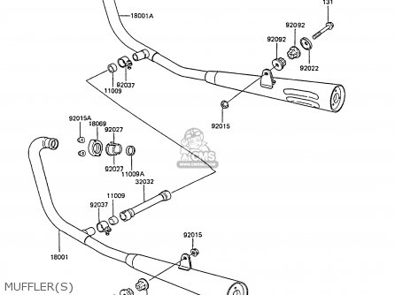 MUFFLER(S) - EX305B3 GPZ305 1985 UNITED KINGDOM FG / BELT DRIVE