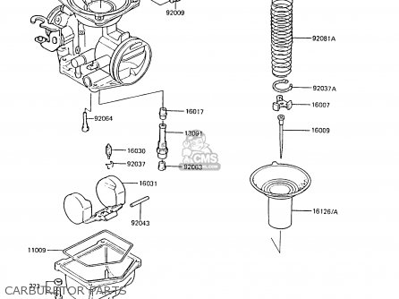 CARBURETOR PARTS - EX305B3 GPZ305 1985 UNITED KINGDOM FG / BELT DRIVE