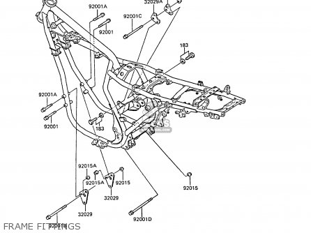 FRAME FITTINGS - EX305B3 GPZ305 1985 UNITED KINGDOM FG / BELT DRIVE