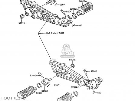 FOOTRESTS - EX305B3 GPZ305 1985 UNITED KINGDOM FG / BELT DRIVE