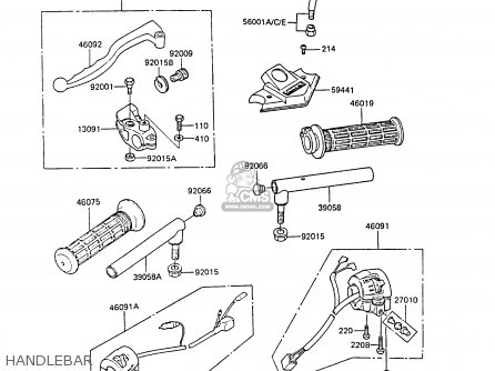 HANDLEBAR - EX305B3 GPZ305 1985 UNITED KINGDOM FG / BELT DRIVE