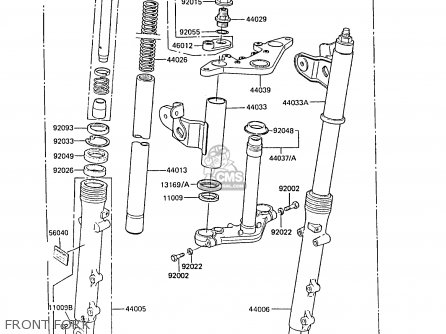 FRONT FORK - EX305B3 GPZ305 1985 UNITED KINGDOM FG / BELT DRIVE