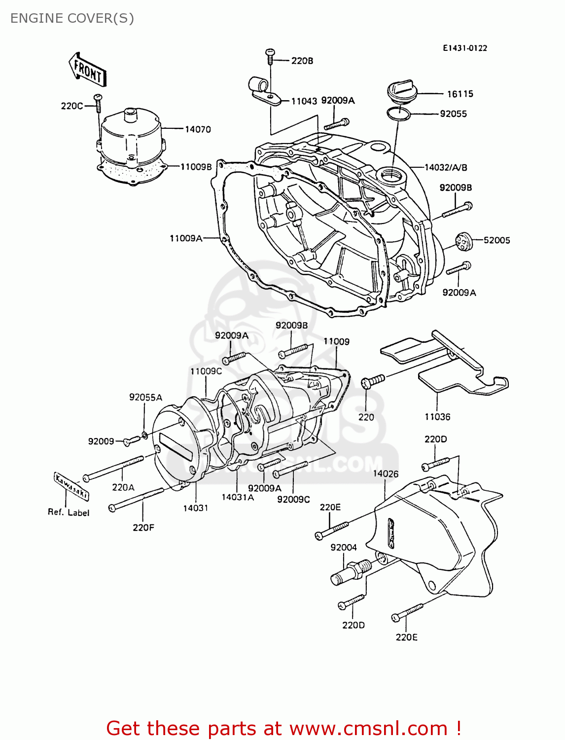 ENGINE COVER(S) EX305B4 GPZ305 1986 UNITED KINGDOM / BELT DRIVE