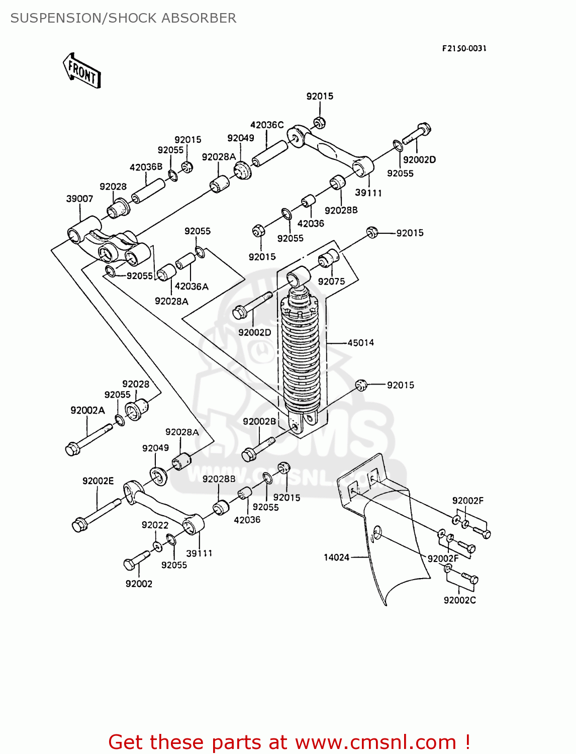 SUSPENSION/SHOCK ABSORBER EX305B4 GPZ305 1986 UNITED KINGDOM / BELT DRIVE
