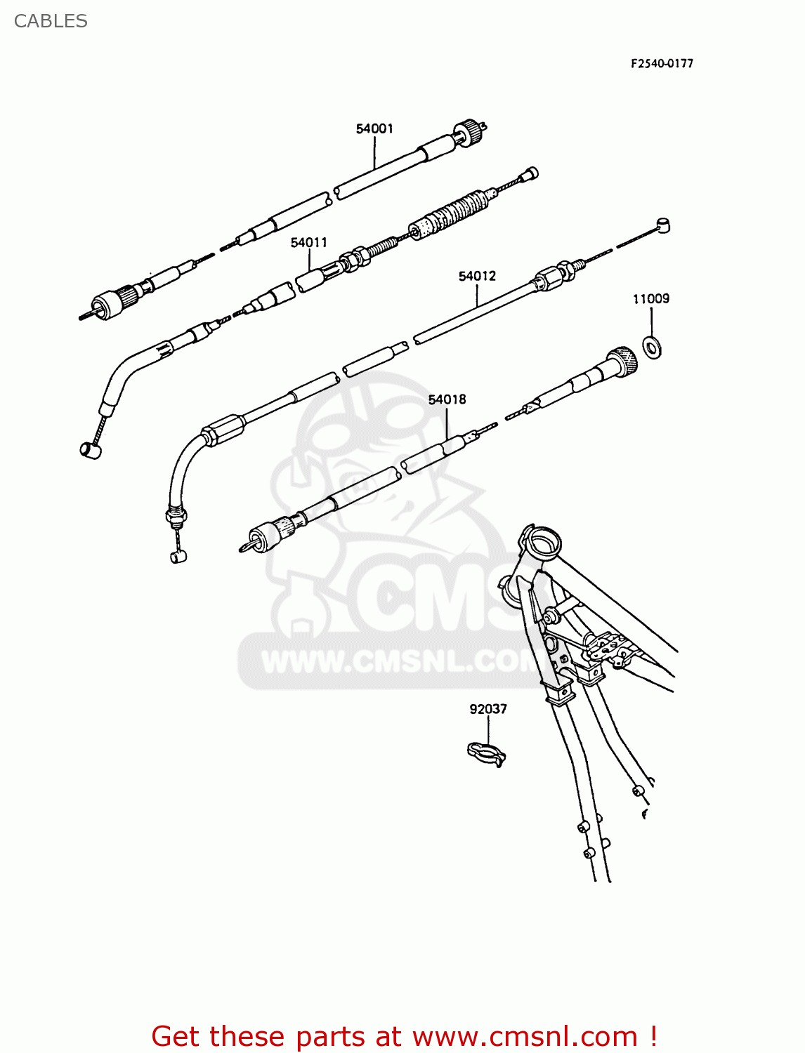 CABLES EX305B4 GPZ305 1986 UNITED KINGDOM / BELT DRIVE