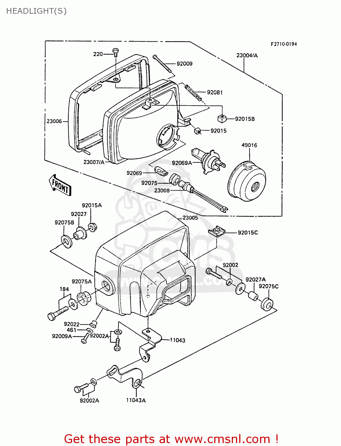 HEADLIGHT(S) EX305B4 GPZ305 1986 UNITED KINGDOM / BELT DRIVE