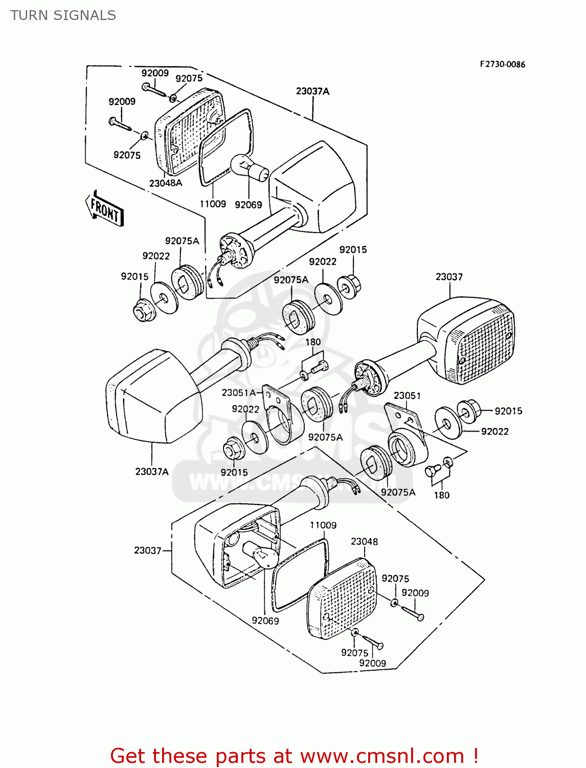 TURN SIGNALS EX305B4 GPZ305 1986 UNITED KINGDOM / BELT DRIVE