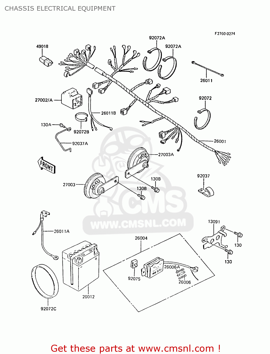 CHASSIS ELECTRICAL EQUIPMENT EX305B4 GPZ305 1986 UNITED KINGDOM / BELT DRIVE