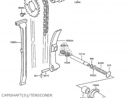 CAMSHAFT(S)/TENSIONER - EX305B4 GPZ305 1986 UNITED KINGDOM / BELT DRIVE