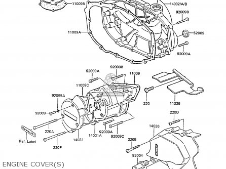 ENGINE COVER(S) - EX305B4 GPZ305 1986 UNITED KINGDOM / BELT DRIVE