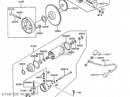 STARTER MOTOR - EX305B4 GPZ305 1986 UNITED KINGDOM / BELT DRIVE