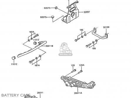 BATTERY CASE - EX305B4 GPZ305 1986 UNITED KINGDOM / BELT DRIVE