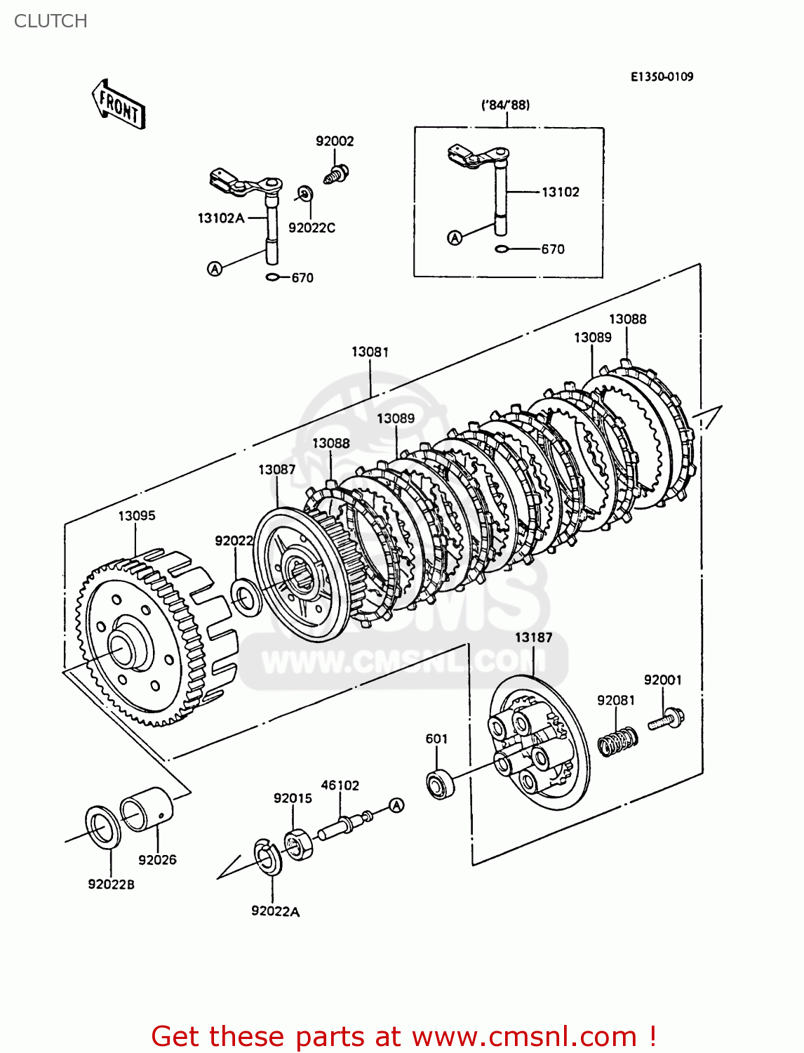 CLUTCH EX305B5 GPZ305 1987 UNITED KINGDOM / BELT DRIVE